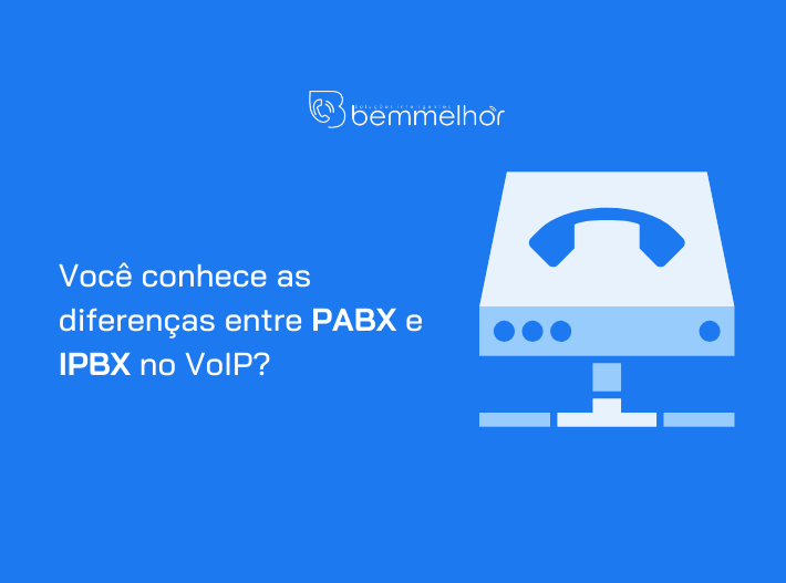 Capa de artigo sobre: "Você conhece as diferenças entre PABX e IPBX no VoIP?". Na imagem, uma ilustração de um PABX.