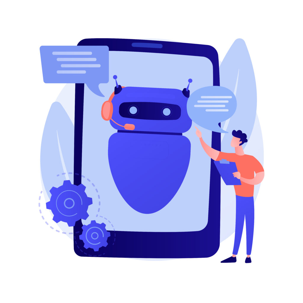 Pessoa em contato com o atendimento de uma empresa via chatbot.